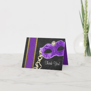 Cartes de remerciement pour soirée masquée - viole