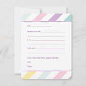 Cartes de remerciement pour une fête d'anniversair (Dos)