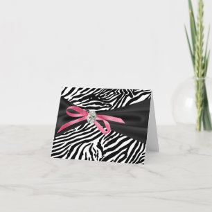 Cartes de remerciement Pretty Pink Zebra