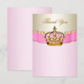 Cartes de remerciement Princesse (Devant / Derrière)