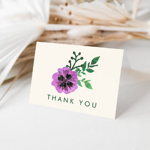 Cartes de remerciement Purple Pansy