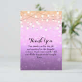 Cartes de remerciement Purple String Lights Sparkl (Debout devant)