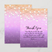 Cartes de remerciement Purple String Lights Sparkl (Devant / Derrière)