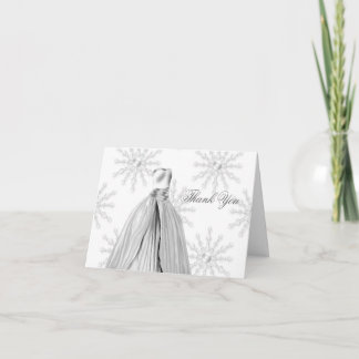 Cartes de remerciement Quinceanera Flocons de neig
