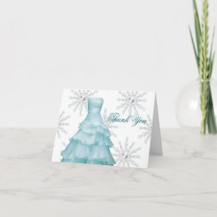 Cartes de remerciement Quinceanera Flocons de Neig