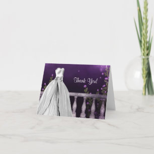 Cartes de remerciement Quinceanera Roses Lavande V