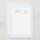 Cartes de remerciement rayées bleues et blanches (Devant)