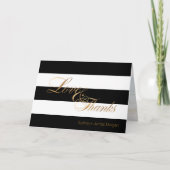 Cartes de remerciement rayées noir et blanc PixDez (Devant)