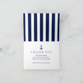 Cartes de remerciement rayures marines (Intérieur)