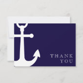 Cartes de remerciement rayures nautiques et marine (Dos)