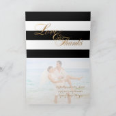 Cartes de remerciement rayures noires et blanches  (Intérieur)