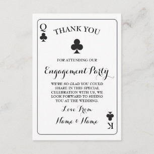 Cartes de remerciement Roi Reine As de trèfle