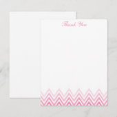 Cartes de Remerciement Rose Clair Dégradé Chevrons (Devant / Derrière)