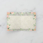 Cartes de remerciement Rose d'Angleterre & Argent (Intérieur)