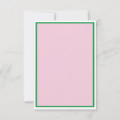 Cartes de remerciement rose et vert (Dos)