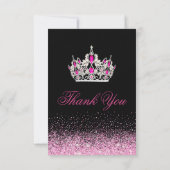 Cartes de remerciement rose pailleté (Dos)