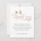 cartes de remerciement rose pour la baby shower Fi (Devant)