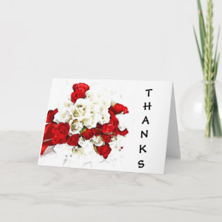 Cartes de remerciement Rose Rouge-Blanche