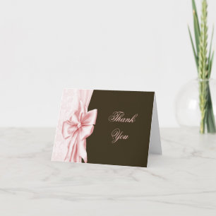 Cartes de remerciement rose ruban dentelle rose ma