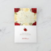 Cartes de remerciement Roses Rouges & Ivoire (Intérieur)