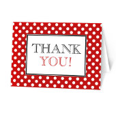 Cartes de remerciement rouges à pois