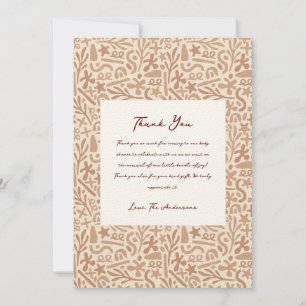 Cartes de remerciement Rustique Boho pour Baby Sho