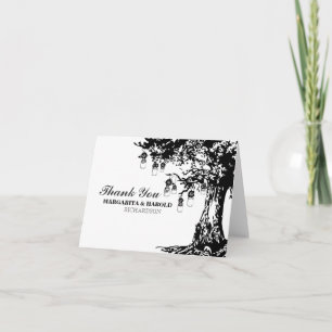 Cartes de remerciement rustiques en noir et blanc 