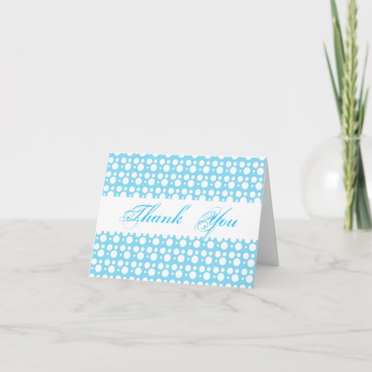 Cartes de remerciement, simples blanches et bleues (Devant)