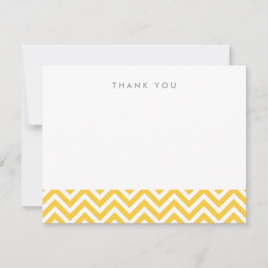 Cartes de remerciement simples Chevron jaunes (Devant)