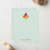 Cartes de remerciement Sundae de glace (Bleu) (Devant/Arrière en situation)