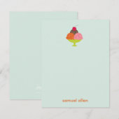 Cartes de remerciement Sundae de glace (Bleu) (Devant / Derrière)