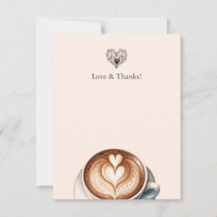 Cartes de remerciement sur le thème du café