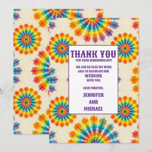 Cartes de remerciement Tie Dye Psychedeliques