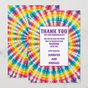 Cartes de remerciement Tie Dye Psychedeliques