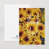 Cartes de remerciement Tournesol (Devant / Derrière)