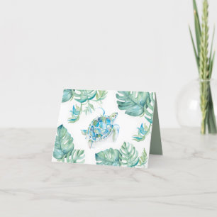 Cartes de remerciement tropicales Tortue de mer aq