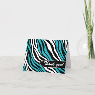 Cartes de remerciement turquoise mélange impressio