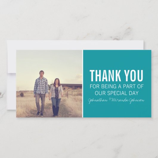 Cartes de remerciement turquoises (Devant)