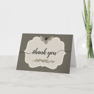 Cartes de remerciement Vintage Honey Bee Rustique