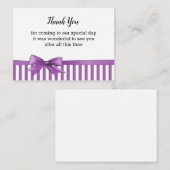 Cartes De Remerciement Violet Et Blanc (Devant / Derrière)