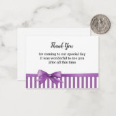 Cartes De Remerciement Violet Et Blanc (Devant/Arrière en situation)
