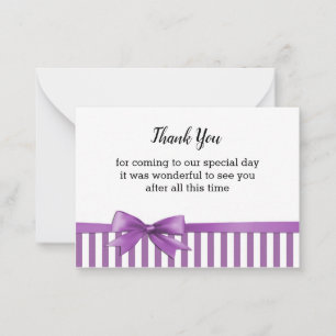 Cartes De Remerciement Violet Et Blanc