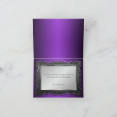 Cartes de remerciement violettes à encadrement got (Intérieur)