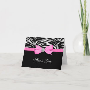 Cartes de remerciement Zèbre Rose Chaud