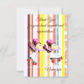 Cartes de remerciements à rayures et à rouleaux (Dos)