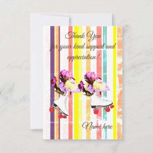 Cartes de remerciements à rayures et à rouleaux (Dos)