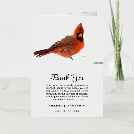 cartes de remerciements après funérailles - Funéra (Recto)