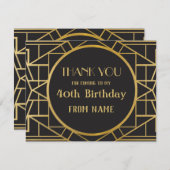 Cartes de remerciements Art Déco Gatsby Party des  (Devant / Derrière)