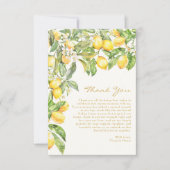 Cartes de remerciements au citron floral (Devant)