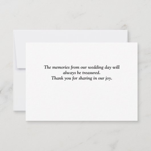 Cartes de remerciements blanches/noires (Dos)